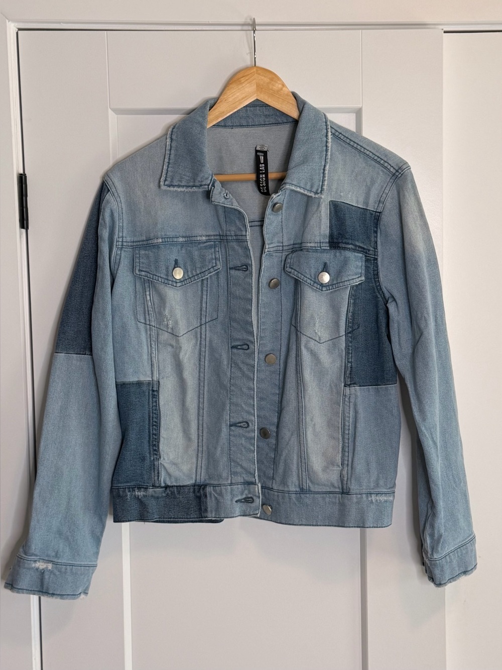 💛2 for 20- - Design Lab Lord & Taylor Two-Tone Light and Dark Blue Denim Jacket